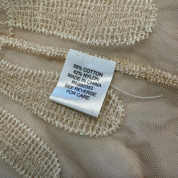 Beige Sheer Lace Duster With Intricate Embroidery Open Front Kimono Style Cover - Picture 5 of 7